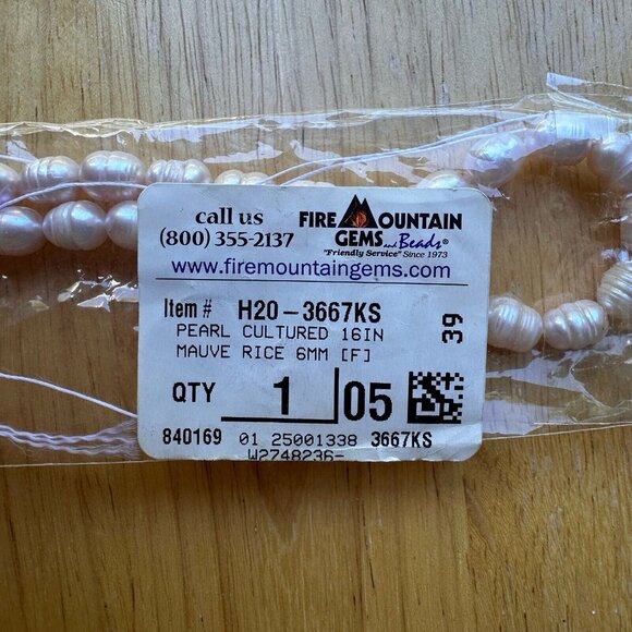 New Natural Rose Quartz Pearl Cultured Gemstones Pink Beads NOS Original Package - Picture 12 of 12